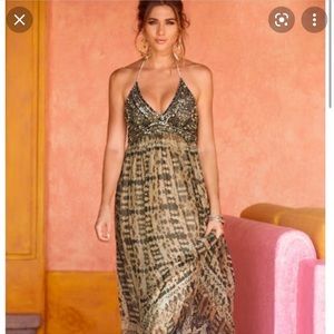 Boston Proper NEW WITH TAGS marble snake maxi dress